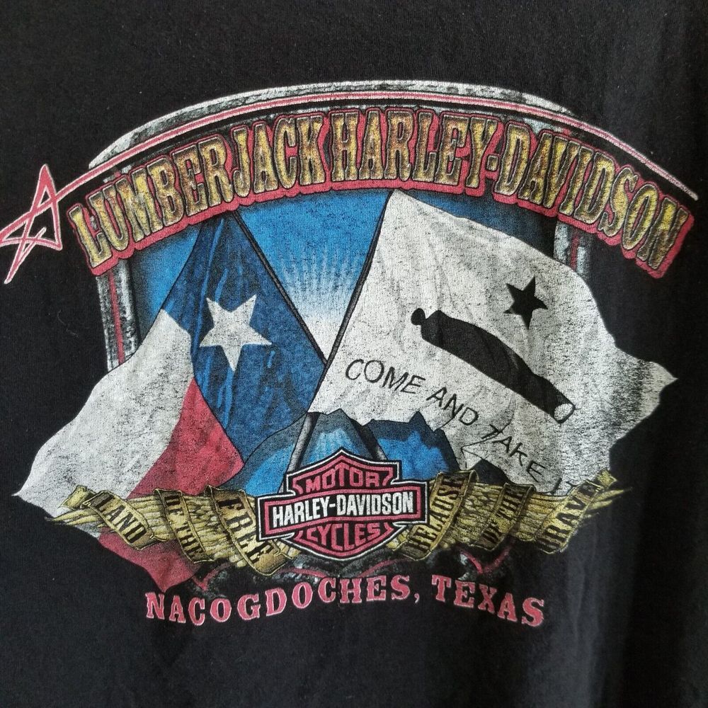 Harley Davidson Mens 3XL? Tee Shirt Come & Take It Nacodoches Texas‎ Lumberjack